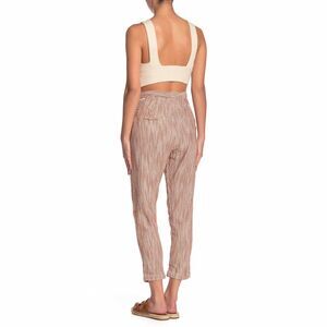 Free People Caraway Light At Sunrise Pants Brown Striped Belted Pants Size 2